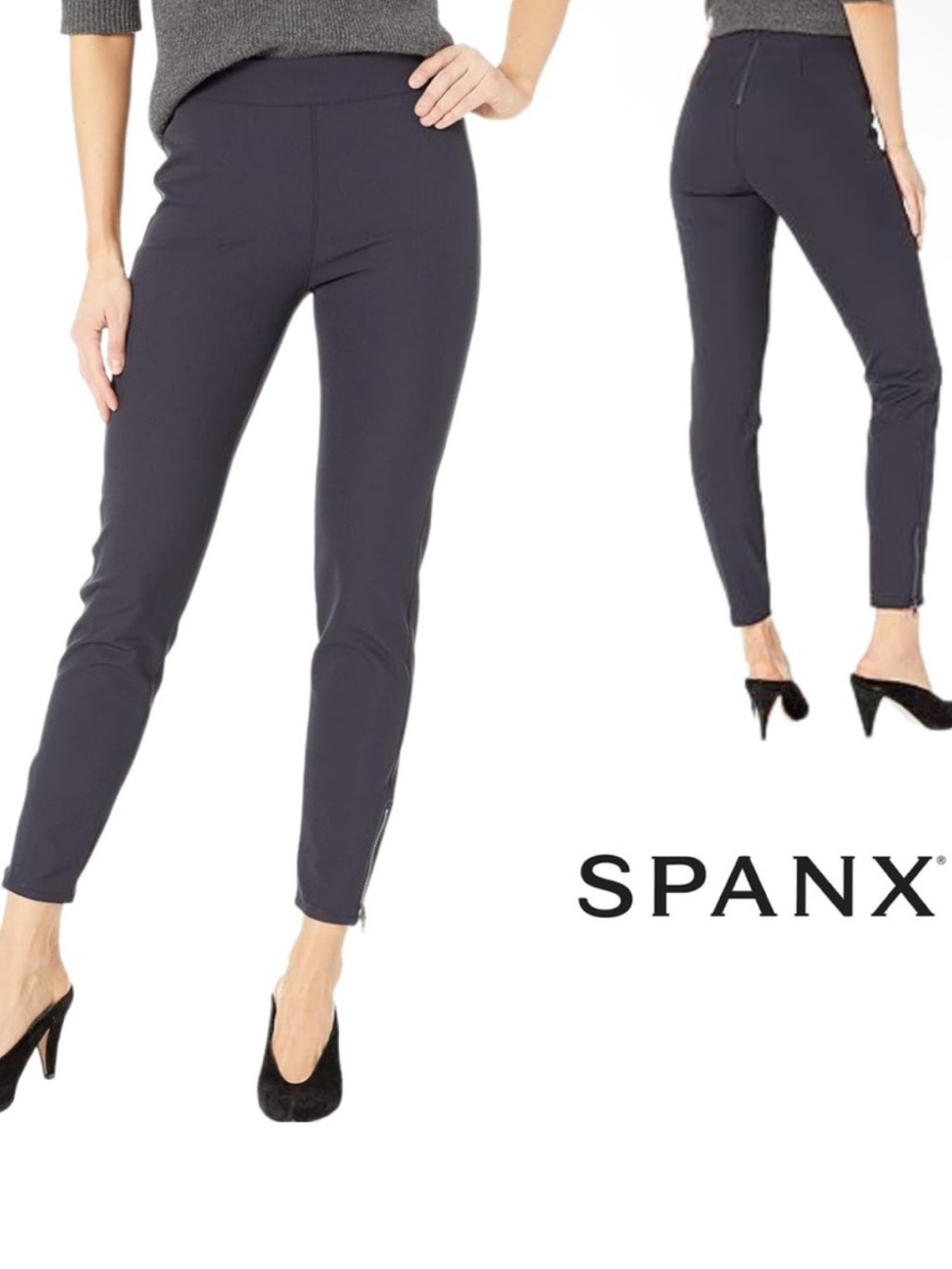 SPANX The Back Zip ankle Pant Navy Women’s Size